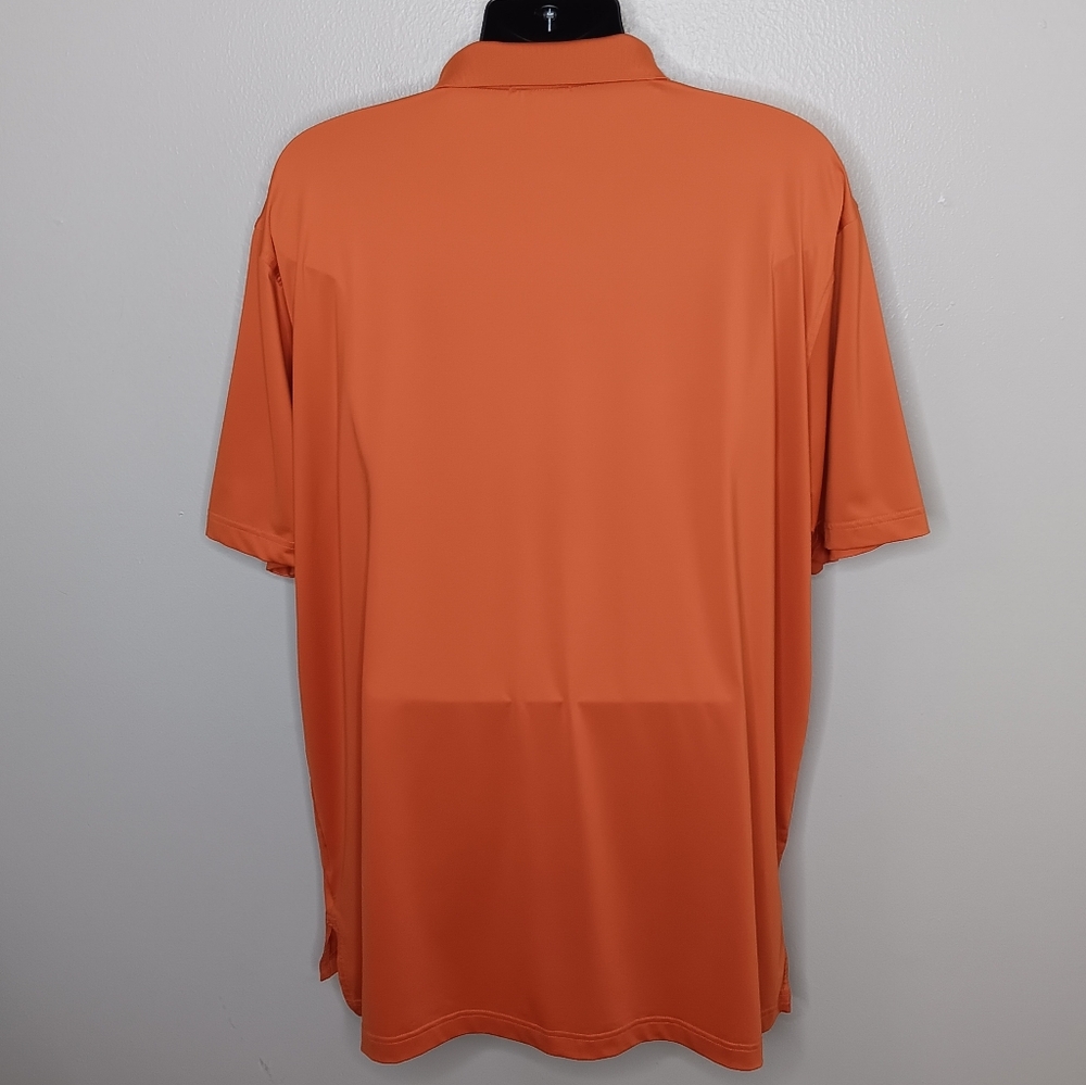 Peter Millar Texas Longhorns Men's XXL Polo Golf Shirt Orange Logo Stretch 2018 - Picture 5 of 9